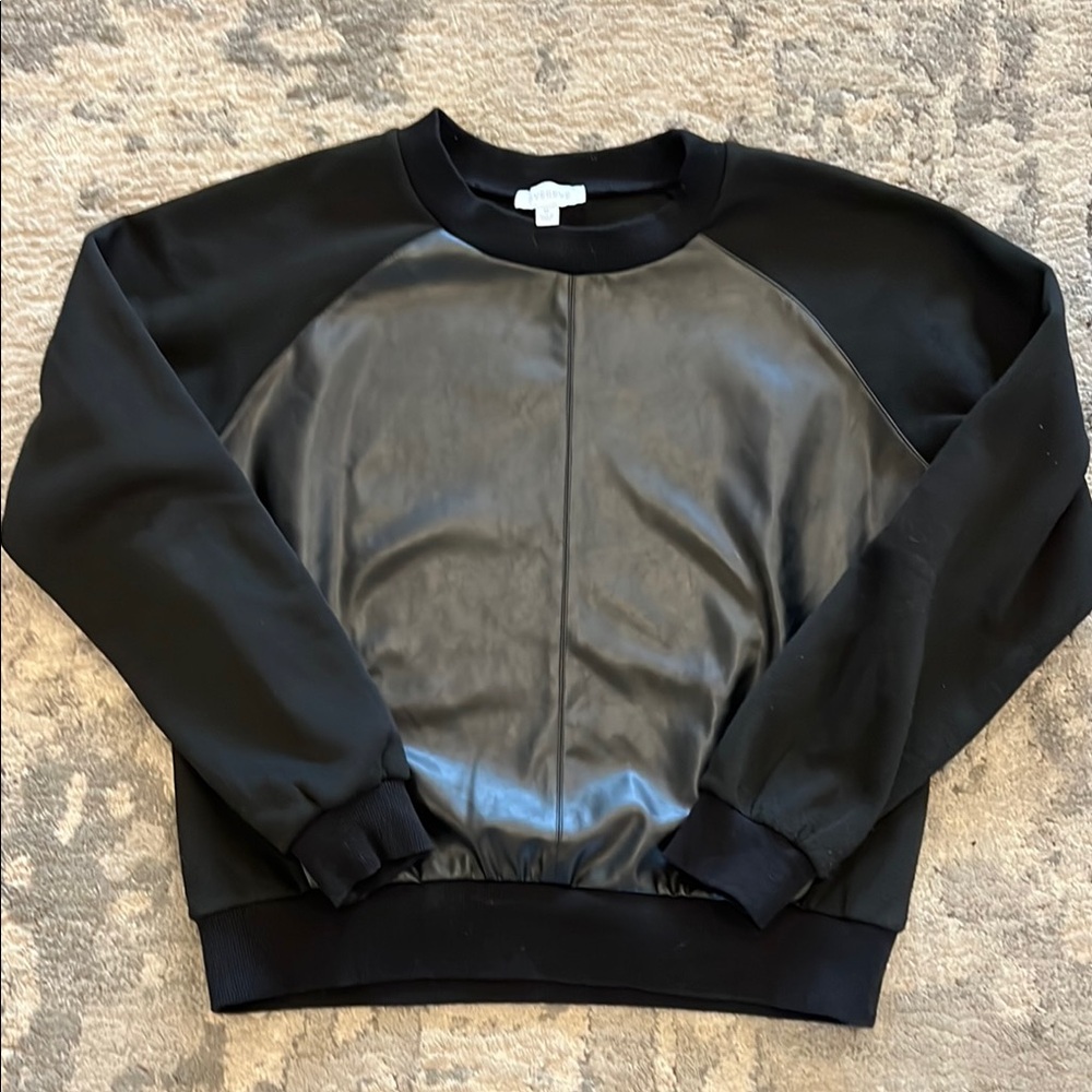EVEREVE Faux Leather Sweatshirt